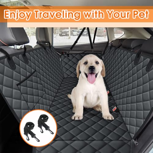 Waterproof Dog Car Seat Cover for Back Seat (Black / Large,Standard)
