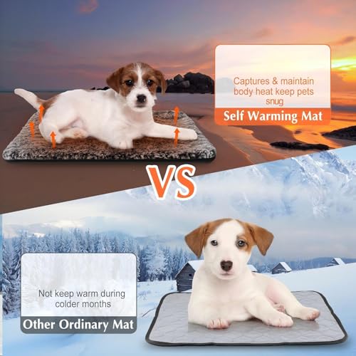 4 Pack Self Warming Cat Mat for Pets (18 x 24 Inch / Gray)