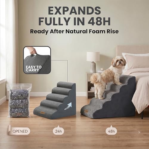Dog Stairs Replacement Cover for 5 (Light Grey / Cover 24.5"H)