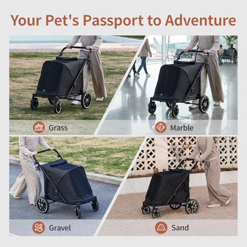 Dog Stroller for Large Dogs (Black)