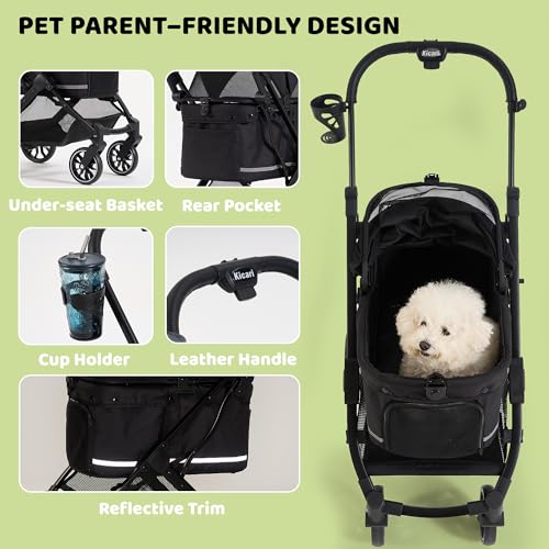 All Terrain Dog Stroller for Small to Medium Dogs (Samurai Black)