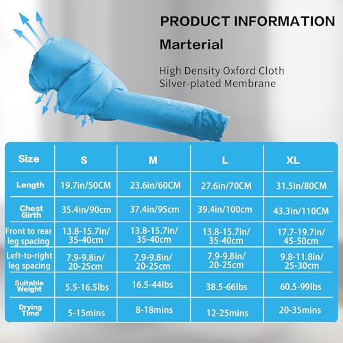Dog Drying Bag Quick Dry Pet Grooming Dryer Bag for Small Medium Large Dogs and Cats (M)