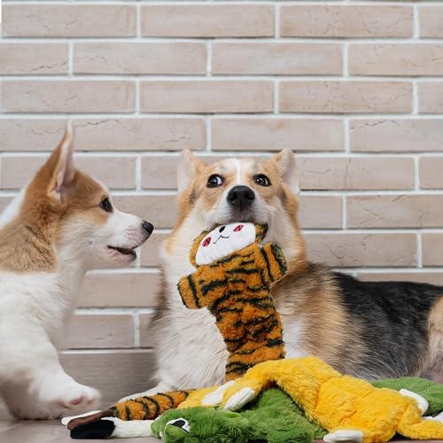5 PCS No Stuffing Crinkle Dog Squeaky Toys (5 Pcs Multi-squeakers)