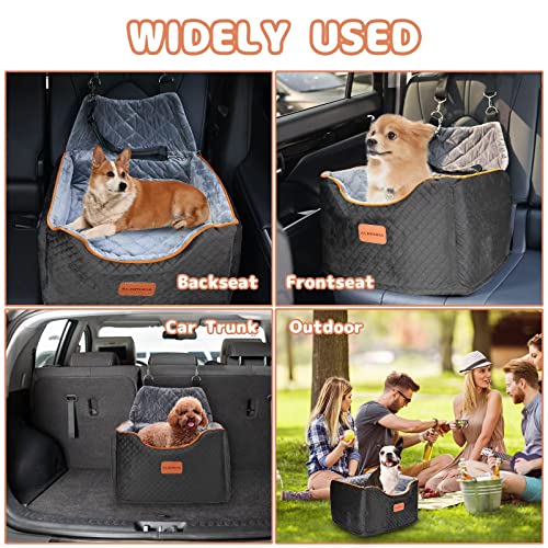 Memory Foam Booster Dog Car Seat with Washable Removable Cover (Black / Small)