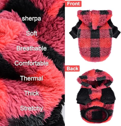Dog Sweaters for Small Dogs (XX-Small (Chest 10 in) / Red Checkered)