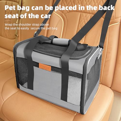 Soft Sided Cat & Dog Carrier for Pets Up to 15 Lbs (grey)