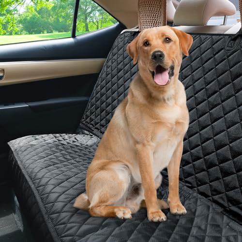 Waterproof Scratchproof Pet Bench Seat Covers for Cars (black / Medium-52"W)
