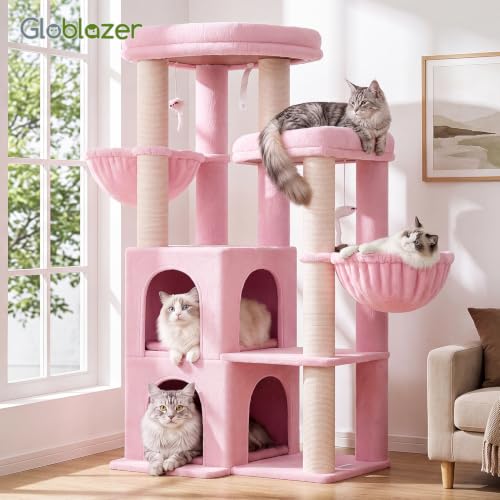 Cat Tree Tower for Indoor Cats Large Adult (Pink / XXL)