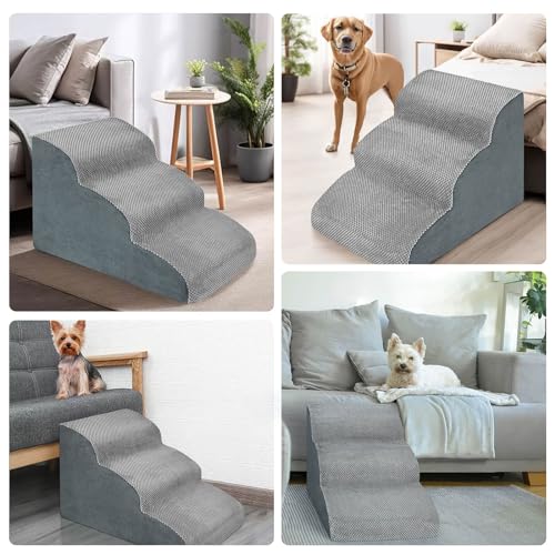 3 Steps High Density Foam Dog Stairs Ramps (3 Steps 15.7“H)
