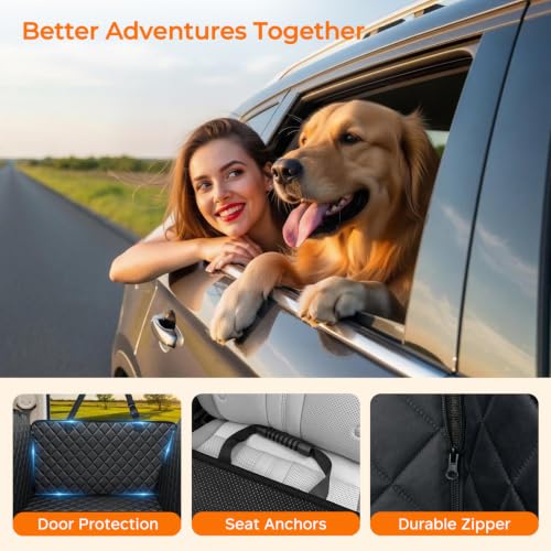 XL Dog Seat Cover for Full (All Black / XL - 60" Length)