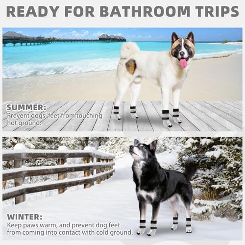 Dog Socks for Hot (Light Grey / Large(4 Pack))