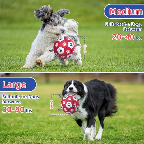 Dog Balls with Straps (7 Inch / Red)