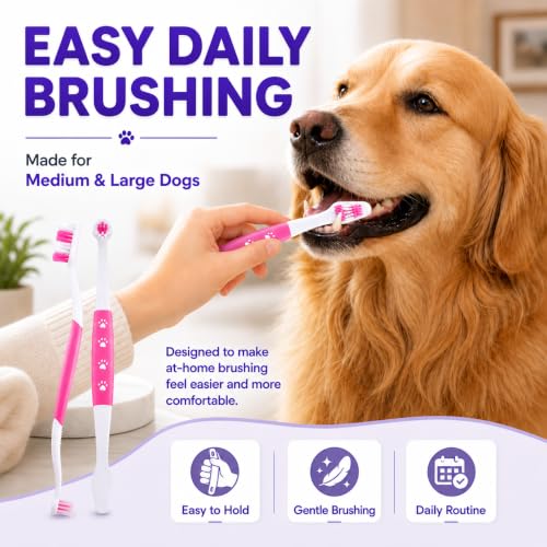 Dog Toothbrush (Pink / 1 Count (Pack of 6))