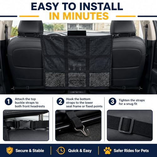 Dog Car Barrier with Zipper Storage Organizer (Small 23"*23")