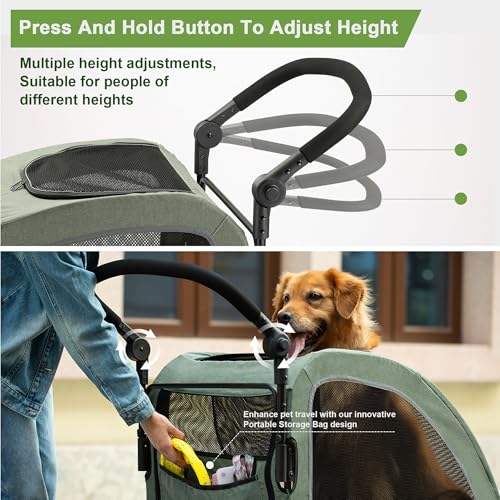 Dog Stroller for Large & Medium Dogs (Green)