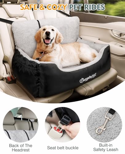 Dog Car Seat for Small Dogs & Cats Under 55 lbs (Black / Large)