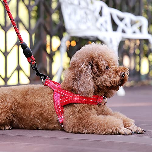 No Pull Dog Harness for Small Dogs (S: chest 17"-19.7" / Red)