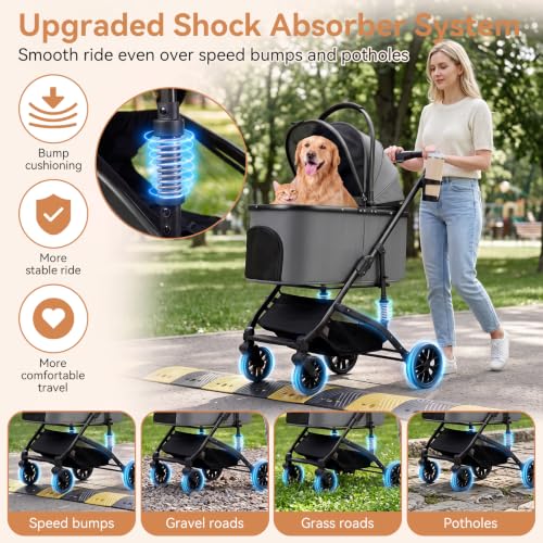 Heavy Duty Pet Stroller (Grey)