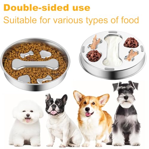 Stainless Steel Slow Feeder Dog Bowls