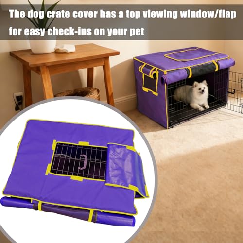 42 Inch Purple Dog Crate Cover (42.0"L x 28.0"W x 30.0"H / Purple)