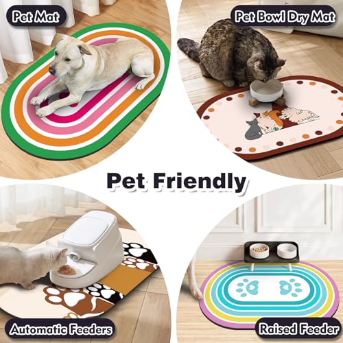 Pet Feeding Mat (20''x12'' / Black Paw)