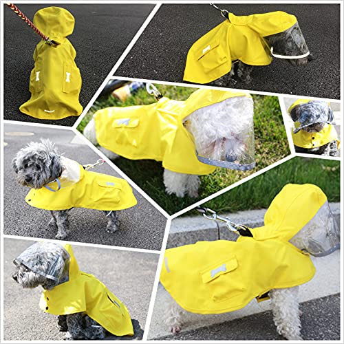 Dog Raincoat Waterproof Rain Poncho with Hoodie (Small: 9-13lbs / Yellow Duck)