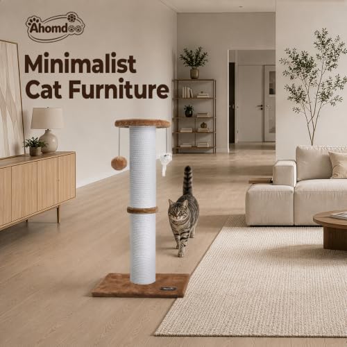 34 Inch Tall Cat Scratching Post for Large Cats (Tan)