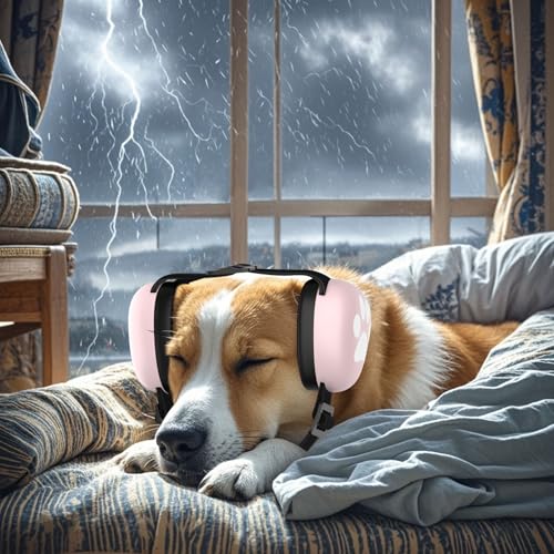 Dog Ear Muffs Noise Protection (L-pink)