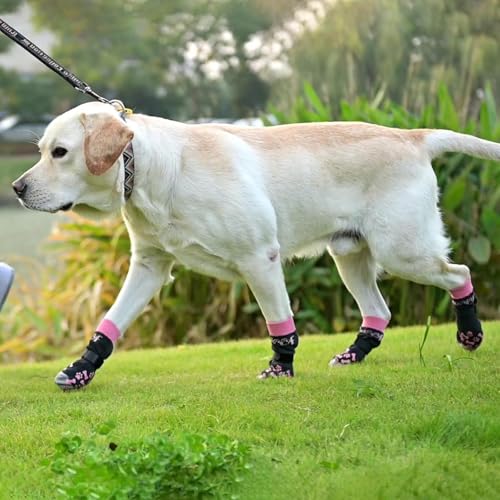 Dog Socks Shoes for Hot Pavement to Prevent Licking Paws (PINK / Small/Medium (4 Pack))