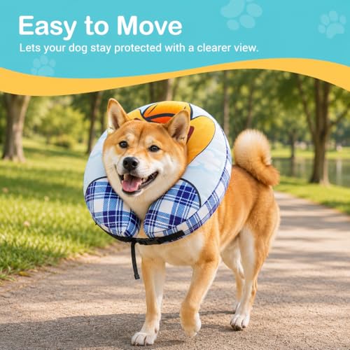 Inflatable Cowboy Dog Cone Collar (M+(Neck 13"-14.9"))