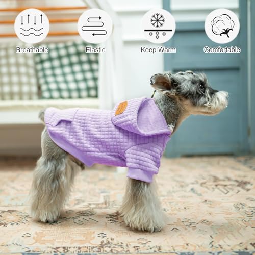 Dog Hoodies Sweater for Medium Dogs (Purple / M/L (Back: 18",Chest: 25", Neck: 15"))