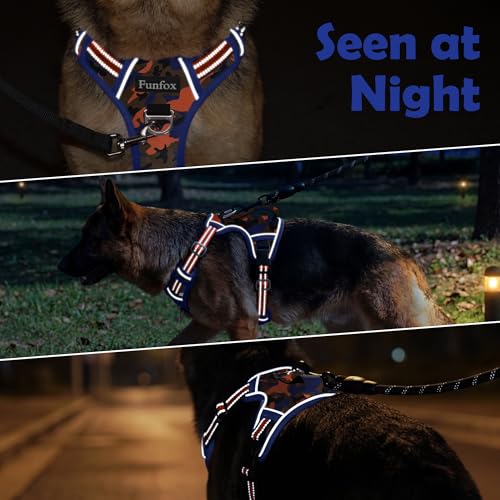 Dog Harness No Pull (Camo Orange / X-Large)