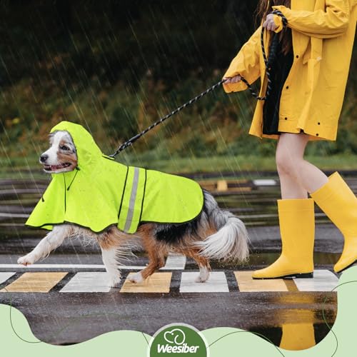 Dog Raincoat Waterproof Dog Rain Jacket with Leash Hole (Small / Green)