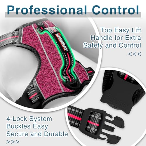No Pull Dog Harness for Small Sized Dogs (Small(Chest:19.5-26”) / Pink/Black)
