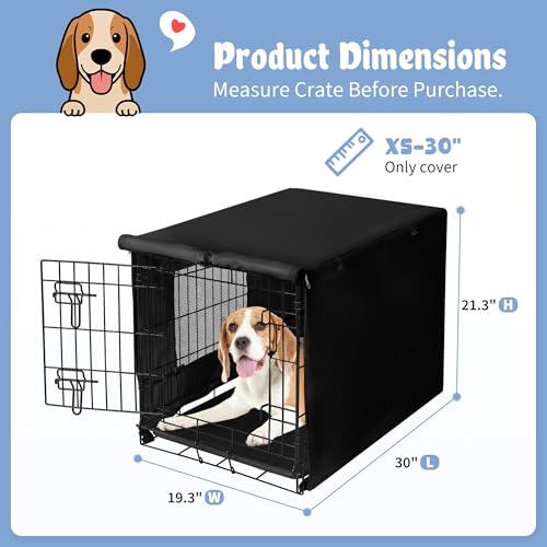 Dog Crate Cover (30.0"L x 19.3"W x 21.3"H / Black)