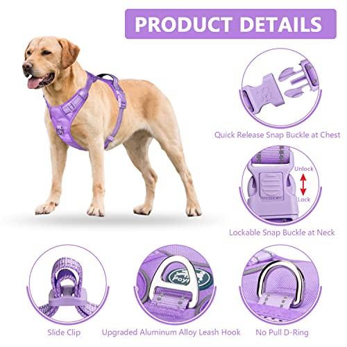 No Pull Dog Harness (XL / Light Purple(Matching Trim))