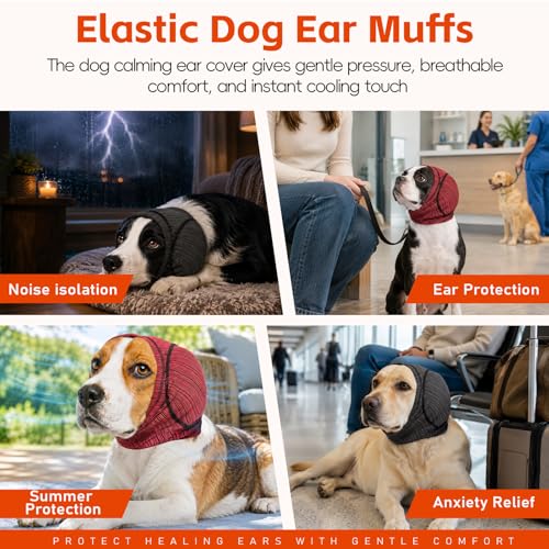 Dog Ear Muffs (Grey / Large(Head Circle:17"-20"))