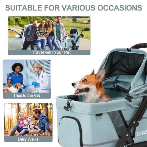 Dog Stroller with No (Light Blue)