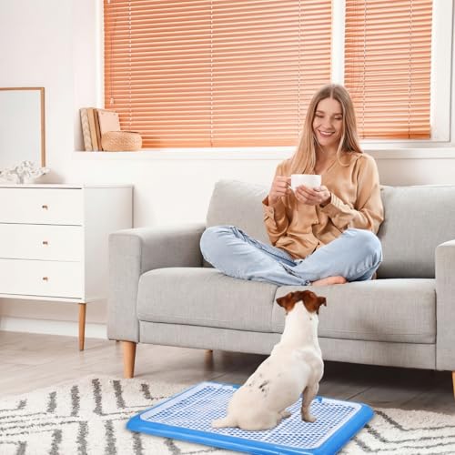 2 Pcs Dog Potty Tray (Blue / 25.6 x 18.9 Inch)