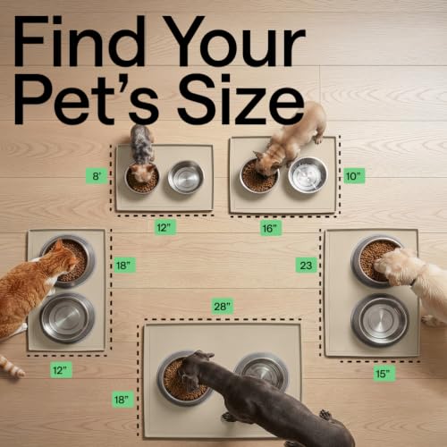 Waterproof Dog Food Mat (Beige / 18" x 12")