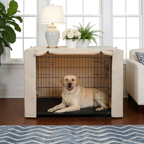 Dog Crate Cover (42.0"L x 28.0"W x 30.0"H / Beige)
