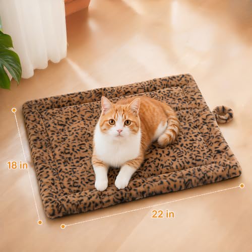 Self Warming Cat Pad for Cats and Small Dogs (22 x 18 inch / Brown/Black)