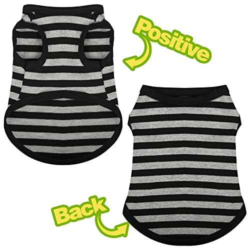 3 Pieces Dog Striped Shirt Red Green Black Color Cotton Sleeveless Puppy Pet Shirts Breathable Apparel Tank Top Colorful Puppy Sweatshirt Clothes for Small Medium Dogs 4XL (4XL-(50~77lb) | Chest(~35") / Red Green Black)