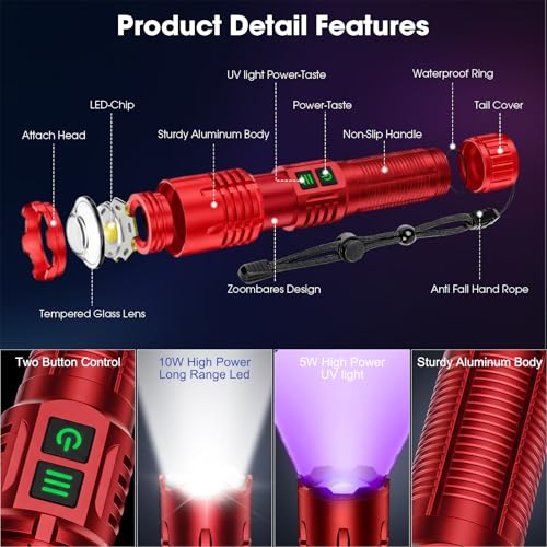 UV Flashlight (Red)