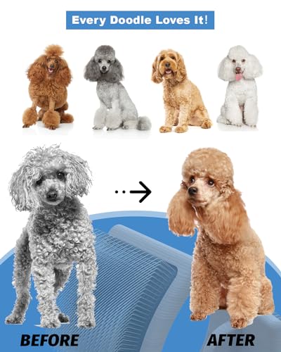 Dog Slicker Brush for Large Dogs (L / Wood)