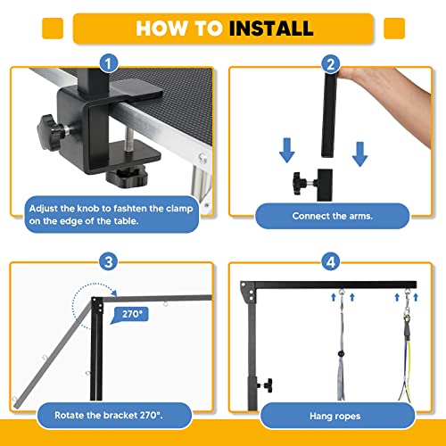 Adjustable Dog Grooming Arms for Small Medium Dogs