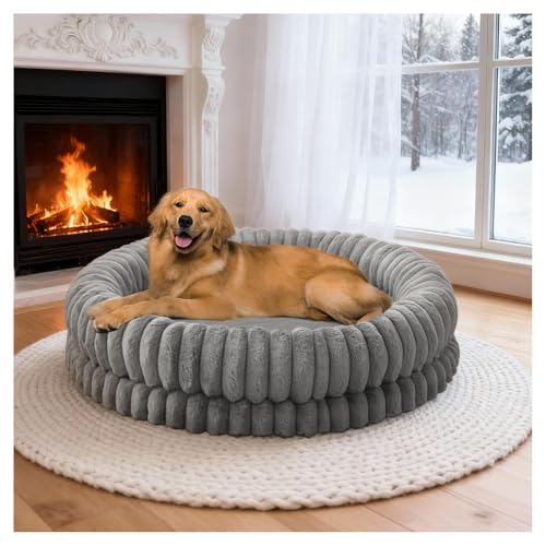 Luxury Donut Dog Bed (43.0"L x 43.0"W x 9.0"Th / Gray)