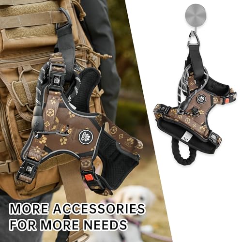 Reflective Dog Harness for Large Dogs (Dark Brown / X-Large)