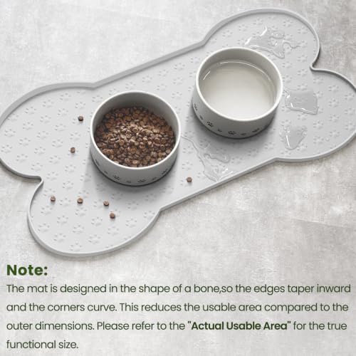 Dog Food Mat Anti (19.4" x 9.8"-2PCS / White)