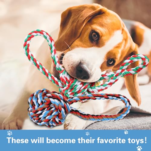 30 Pcs Rope Dog Toys for Aggressive Chewers Heavy Duty Dog Chew Toys for Medium Large Dog Cotton Dog Toys War Dog Toy for Teeth Cleaning